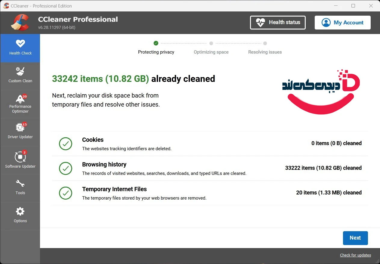 لایسنس سی کلینر CCleaner Professional 